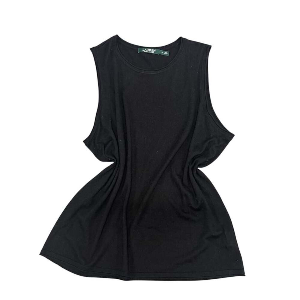 Lauren Ralph Lauren Black Tank Top Sleeveless Shirt Plus Size 1X